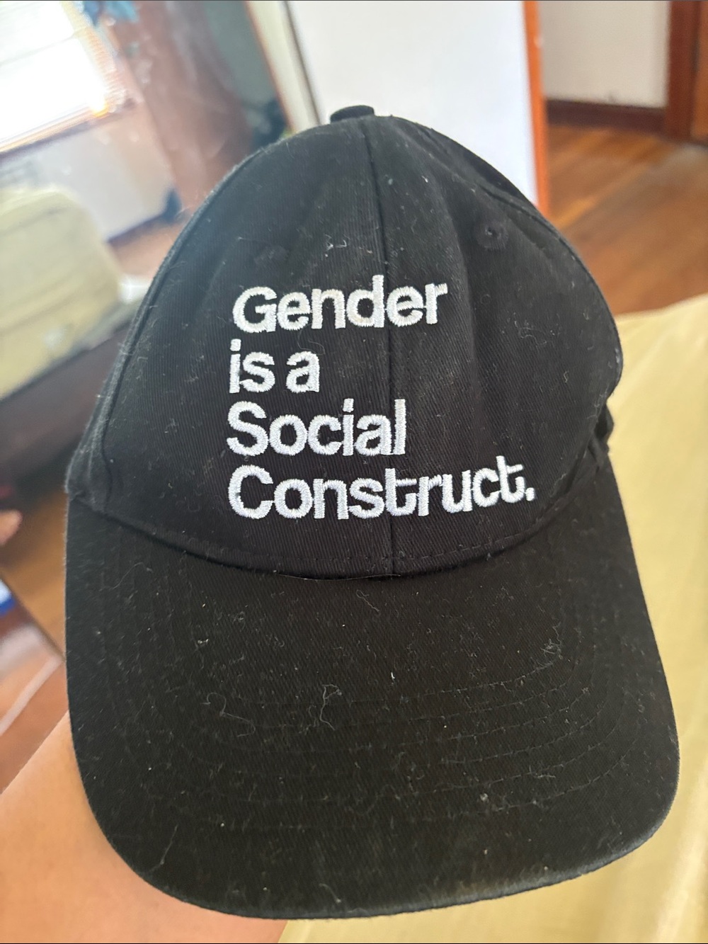 The Phluid Project Black Embroidered 'Gender is a Social Construct' Cap